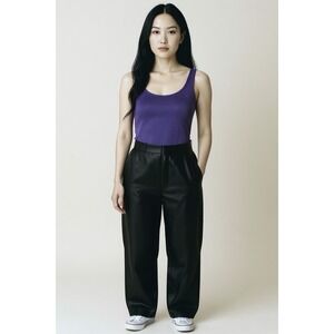 Simply Vera Vera Wang Women's Black Satin Wide Leg Pants Xxl